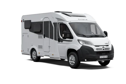 Ein weißes Sunlight Wohnmobil Modell V60 auf transparentem Hintergrund.